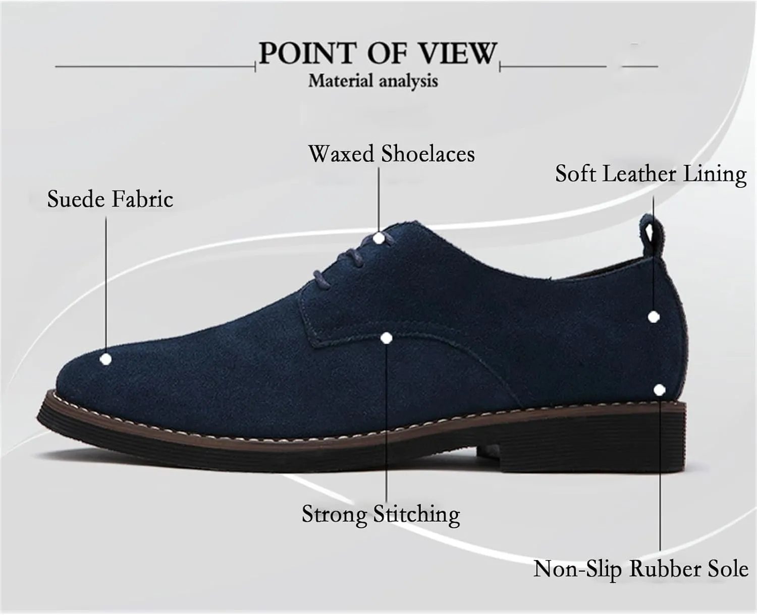 Men's Suede Lace Up Oxfords Classic Wing Tips Dress Shoes Casual Luxury Business Work Office Derby Shoes