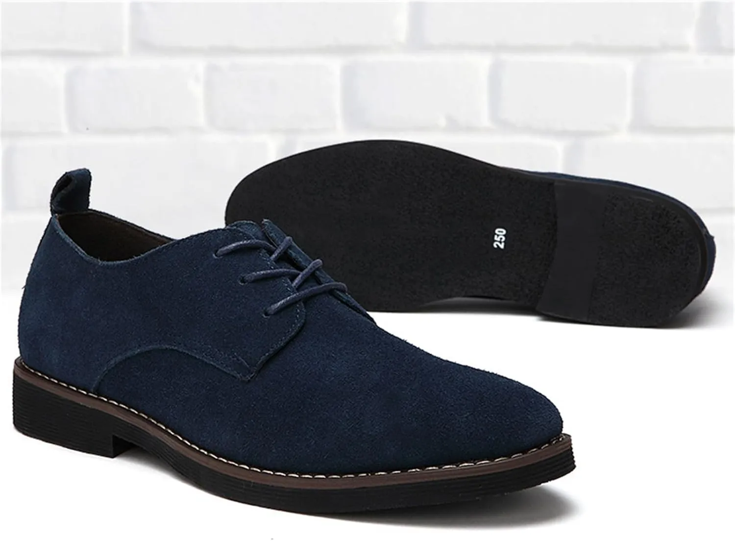 Men's Suede Lace Up Oxfords Classic Wing Tips Dress Shoes Casual Luxury Business Work Office Derby Shoes