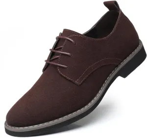 Mens Suede Shoes Dress Shoes Classic Oxfords Business Casual Lace Up Derbys Shoes