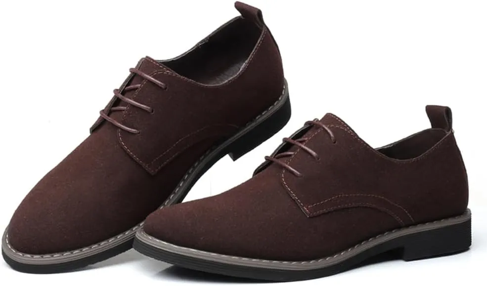 Mens Suede Shoes Dress Shoes Classic Oxfords Business Casual Lace Up Derbys Shoes