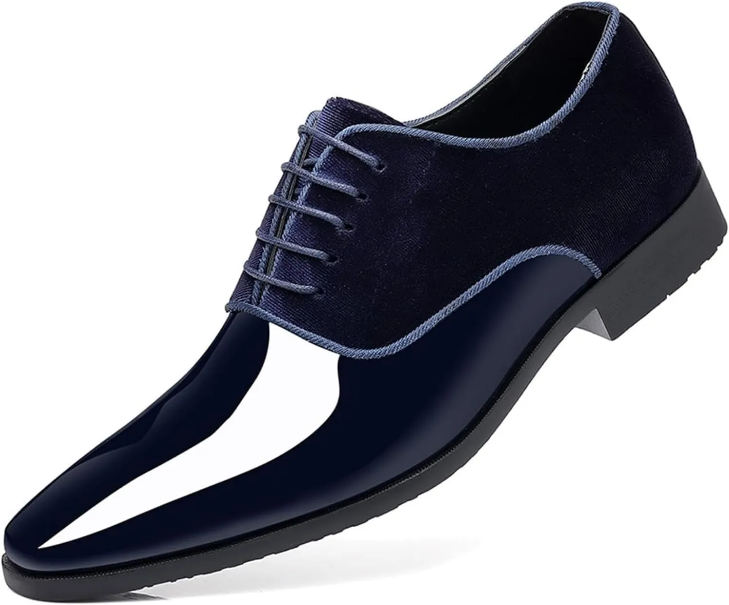 Men's Vintage High Gloss Dress Shoes Patent Leather Suede Oxford Formal Business Suit Tuxedo Shoes Men's Loafers