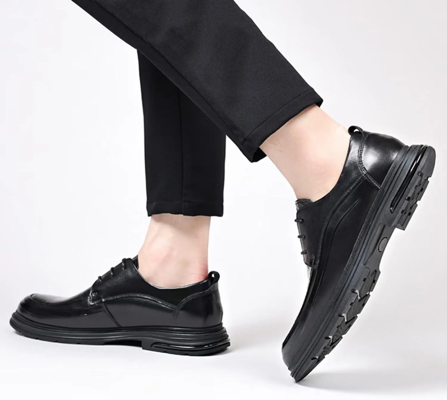 Men's Vintage Oxford Shoe Business Casual Lace-up Leather Derby Dress Shoes for Wedding Church Office Party