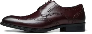 Men's Wingtip Oxfords Formal Dress Leather Brogues Derby Business Prom Wedding Fashion Casual Walking Shoes for Men