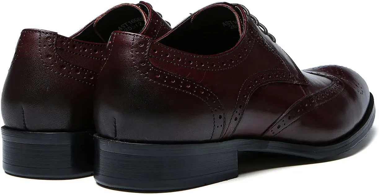 Men's Wingtip Oxfords Formal Dress Leather Brogues Derby Business Prom Wedding Fashion Casual Walking Shoes for Men