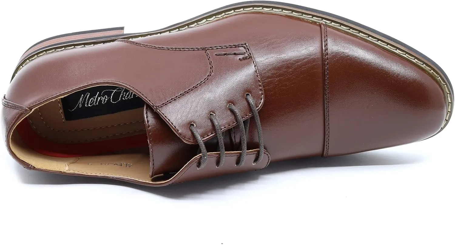 Metrocharm Alex-04 Men's Lace Up Cap Toe Oxford Dress Shoes