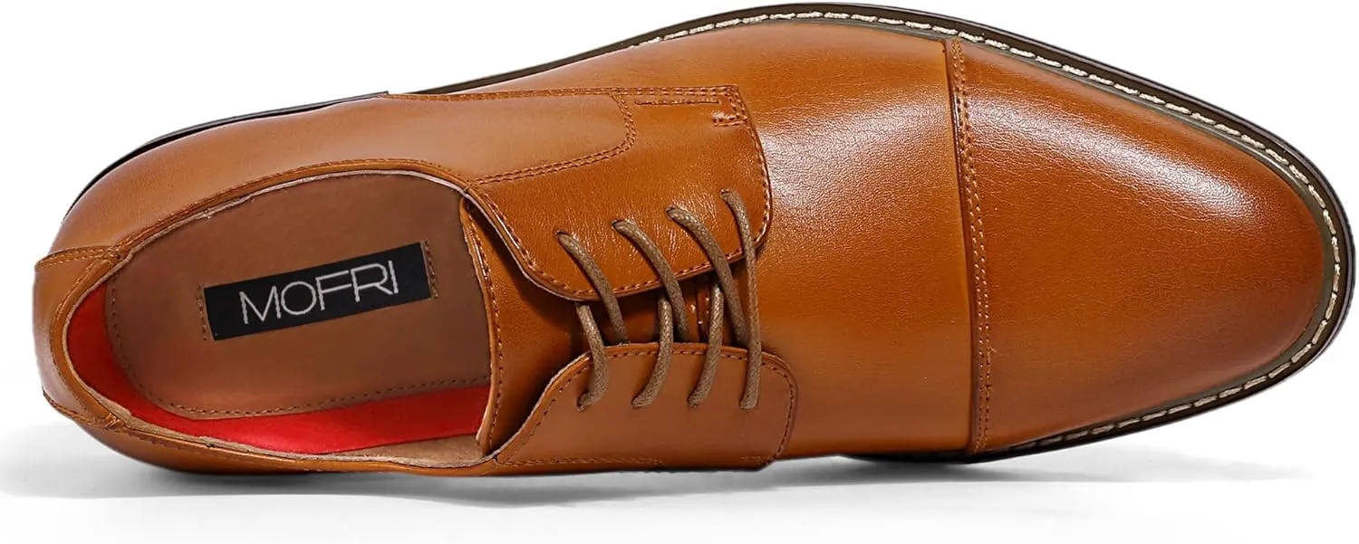 Mofri Men's Oxford Suede Shoes, Wingtip Dress Shoes for All Occasions, Waterproof, Latex Insole, Lace-Up