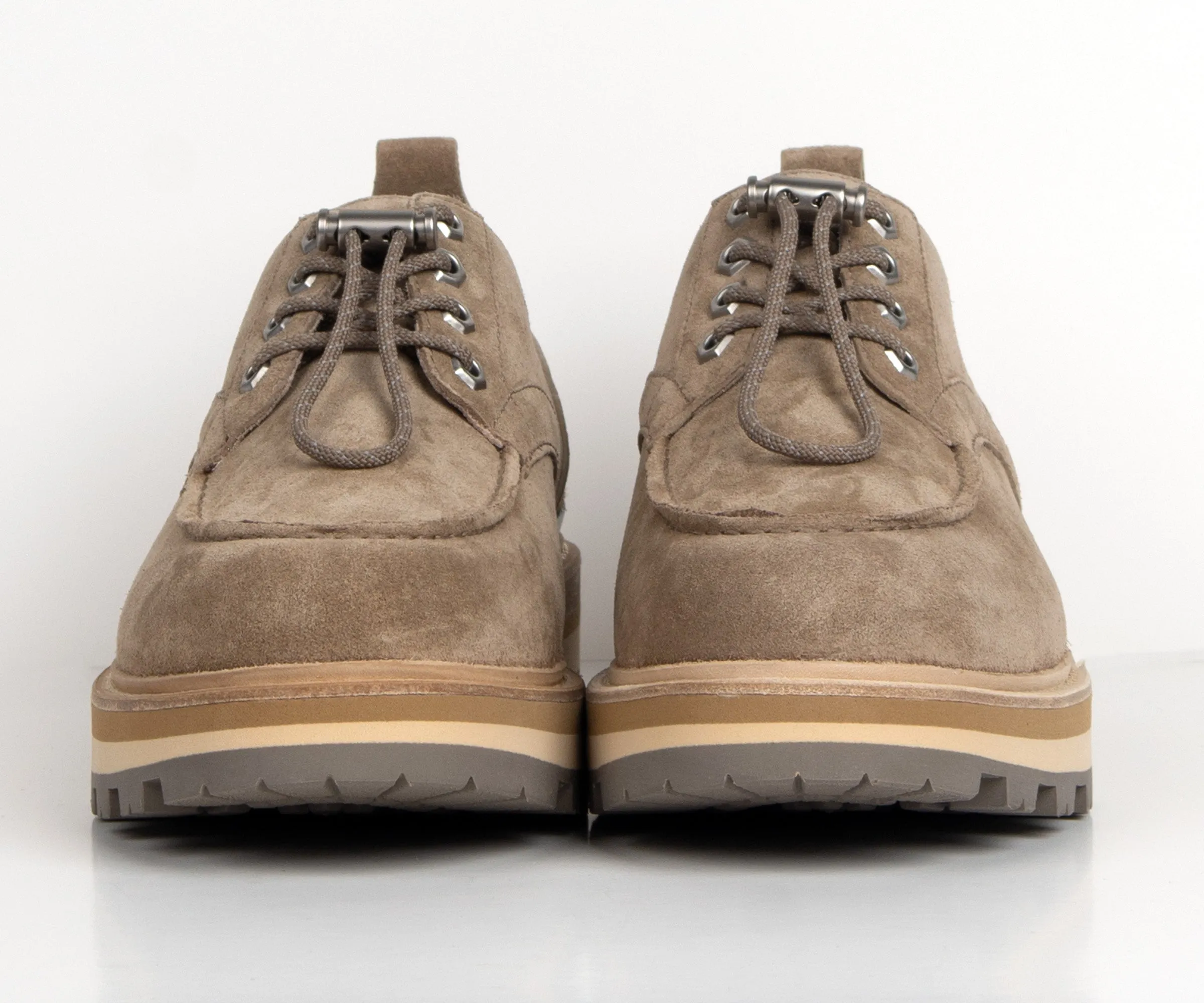 Moncler Peka City Suede Derby Shoes Brown