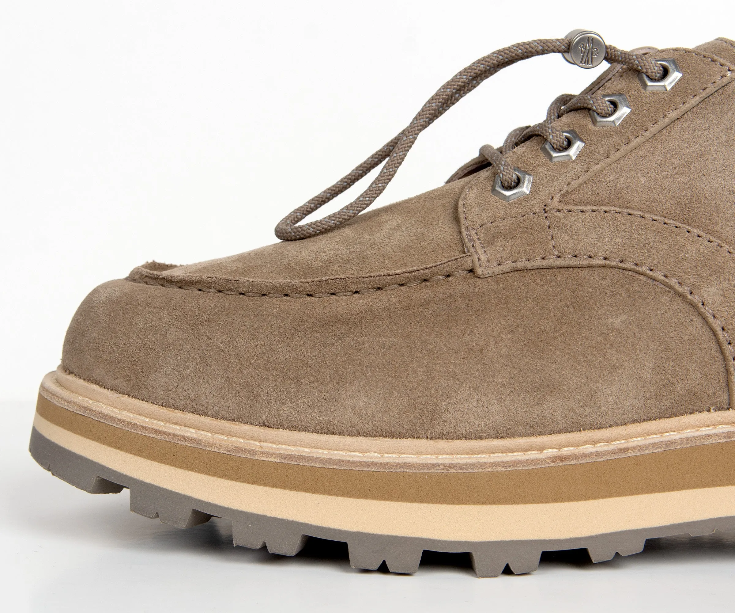 Moncler Peka City Suede Derby Shoes Brown