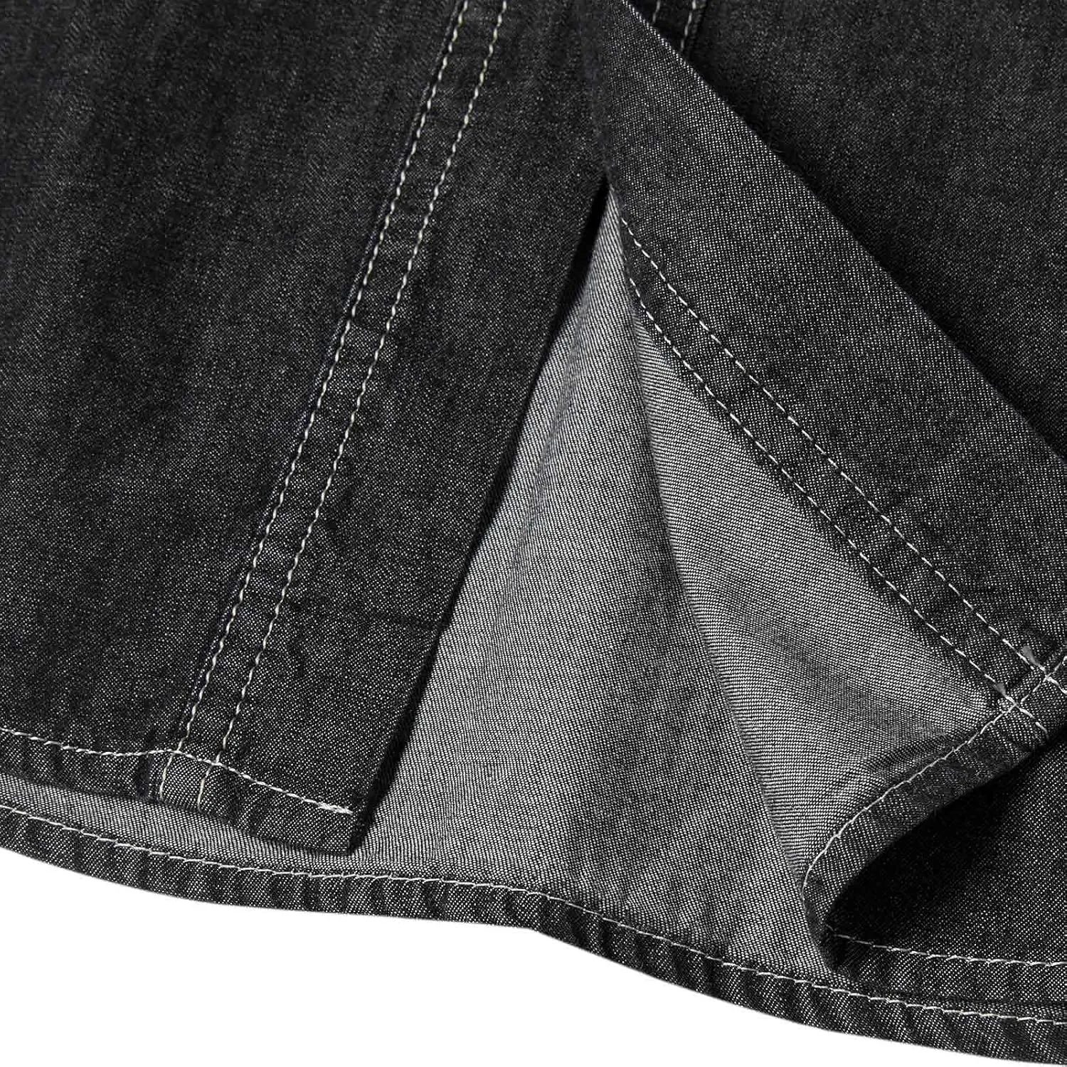 Muscularfit Mens Shirts Casual Big and Tall Long Sleeve Denim Button Downs Tshirt Slim Fit Solid Collared Shirts with Pockets