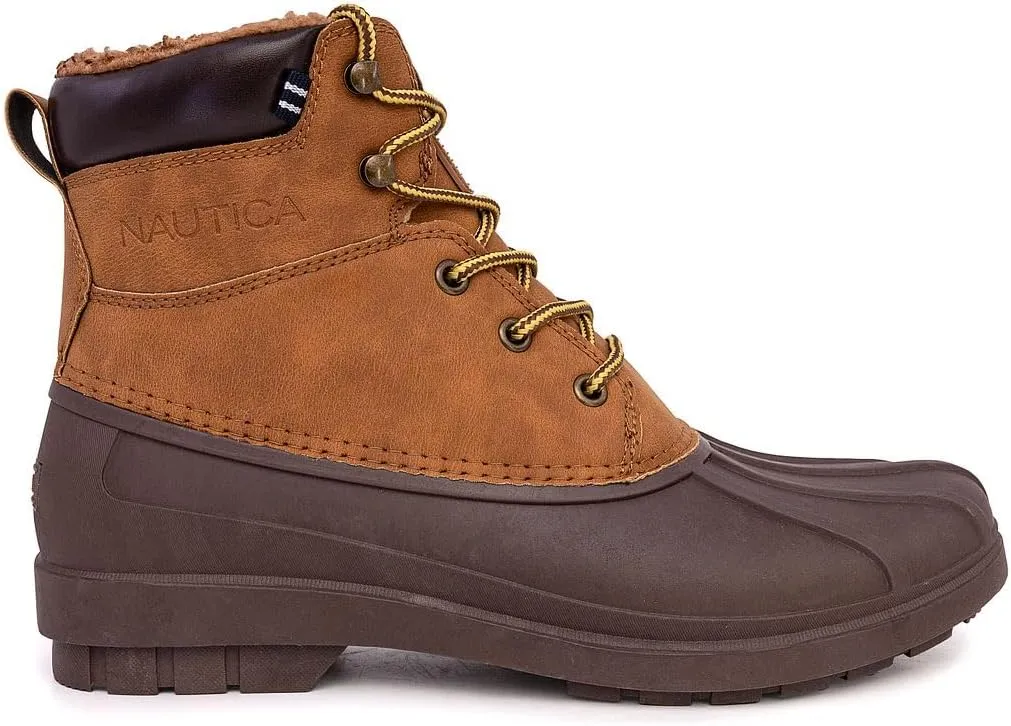 Nautica Mens Duck Boots Waterproof Shell Insulated Snow & Rain Boot -Lace-Up Winter Shoe- Channing (Wide/Medium Width)