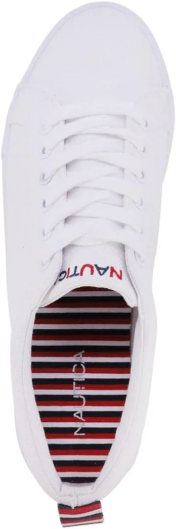 Nautica Women’s Lace-Up Fashion Sneakers – Low-Top Casual Walking & Tennis Shoes with Platform or Regular Heel