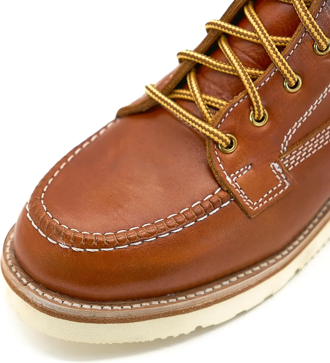 Nomad Heritage Moc Toe Leather Boots, Slip & Oil Resistant, 100% Leather, Botas