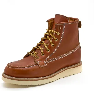 Nomad Heritage Moc Toe Leather Boots, Slip & Oil Resistant, 100% Leather, Botas