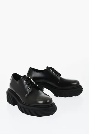 Off-White Brushed Leather EXPLORATION Derby With Chunky Sole