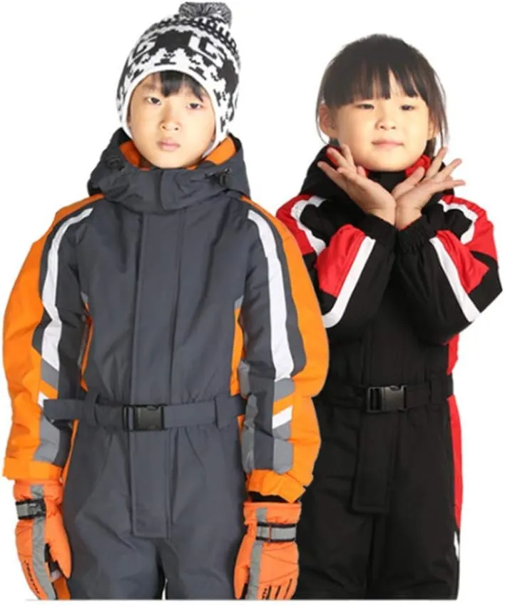 One-Piece Snowsuit Water Resistant Windproof Taslon Reflective for Kids/Boys, Girls