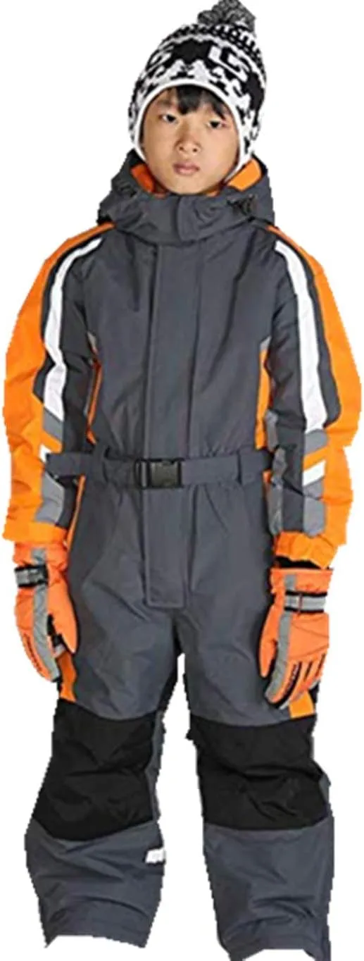 One-Piece Snowsuit Water Resistant Windproof Taslon Reflective for Kids/Boys, Girls
