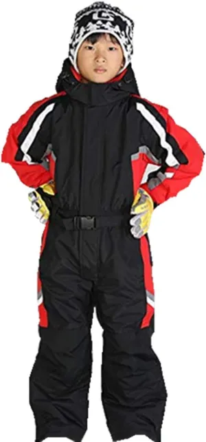 One-Piece Snowsuit Water Resistant Windproof Taslon Reflective for Kids/Boys, Girls