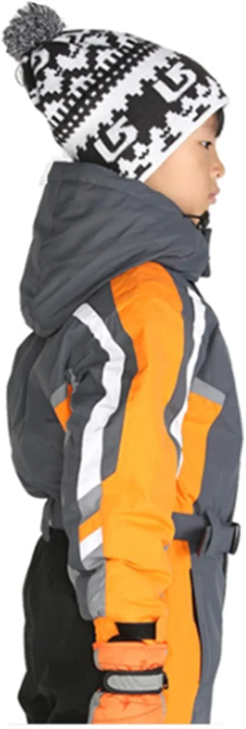 One-Piece Snowsuit Water Resistant Windproof Taslon Reflective for Kids/Boys, Girls
