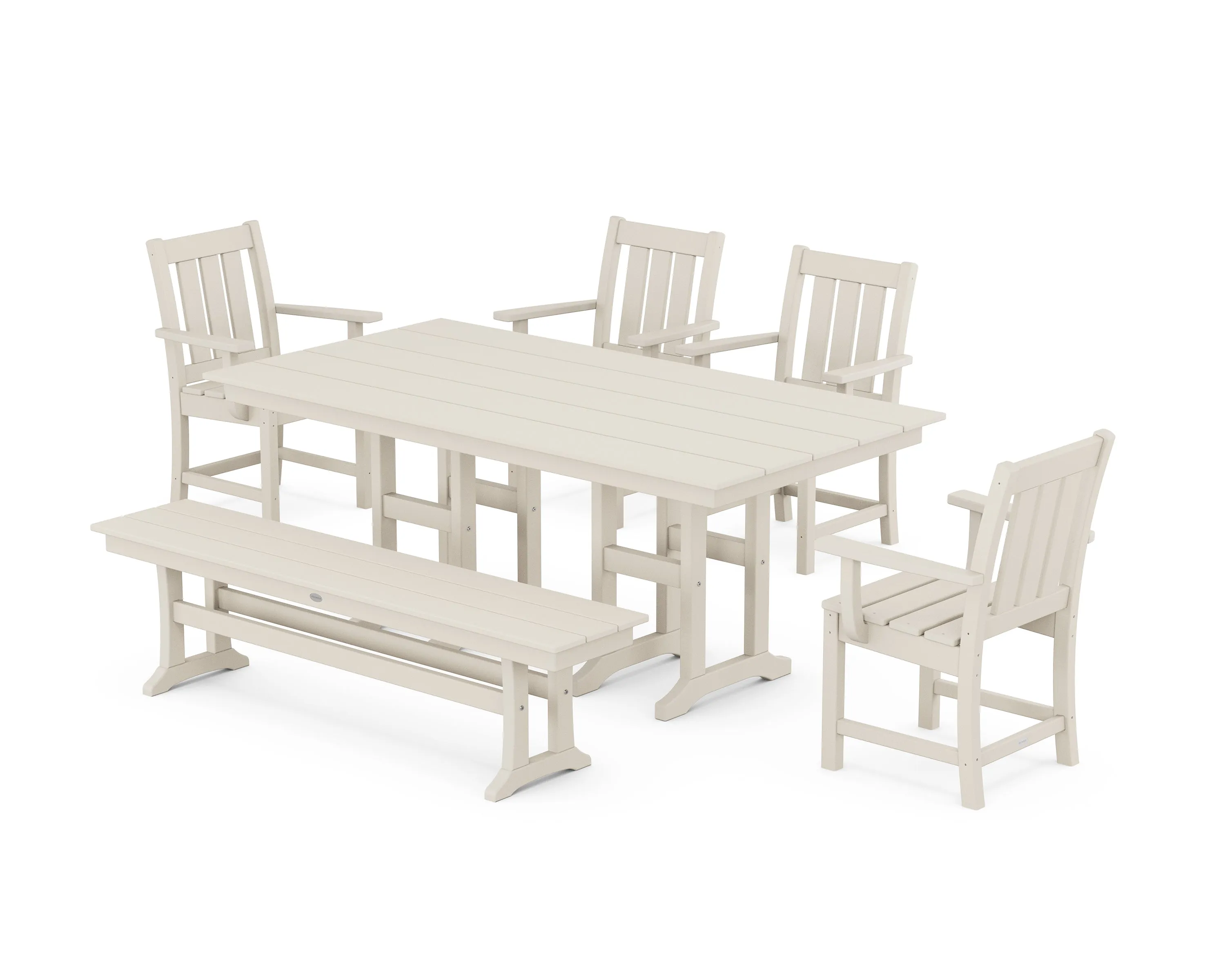 Oxford 6-Piece Farmhouse Dining Set with Bench