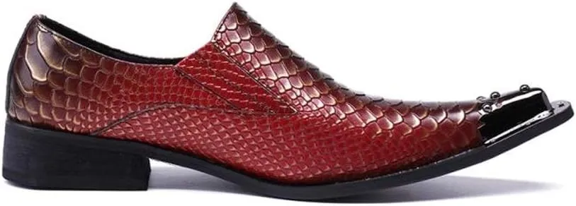 Oxford for Men Formal Shoes Slip On Genuine Leather Luxury Oiled Wax Upper Delicate Crocodile Grain