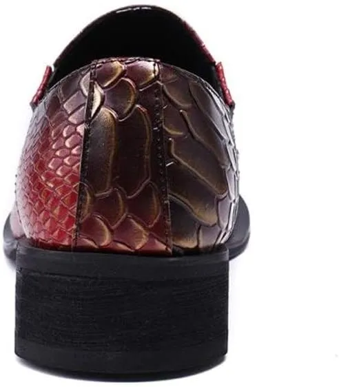 Oxford for Men Formal Shoes Slip On Genuine Leather Luxury Oiled Wax Upper Delicate Crocodile Grain