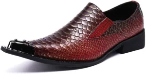 Oxford for Men Formal Shoes Slip On Genuine Leather Luxury Oiled Wax Upper Delicate Crocodile Grain