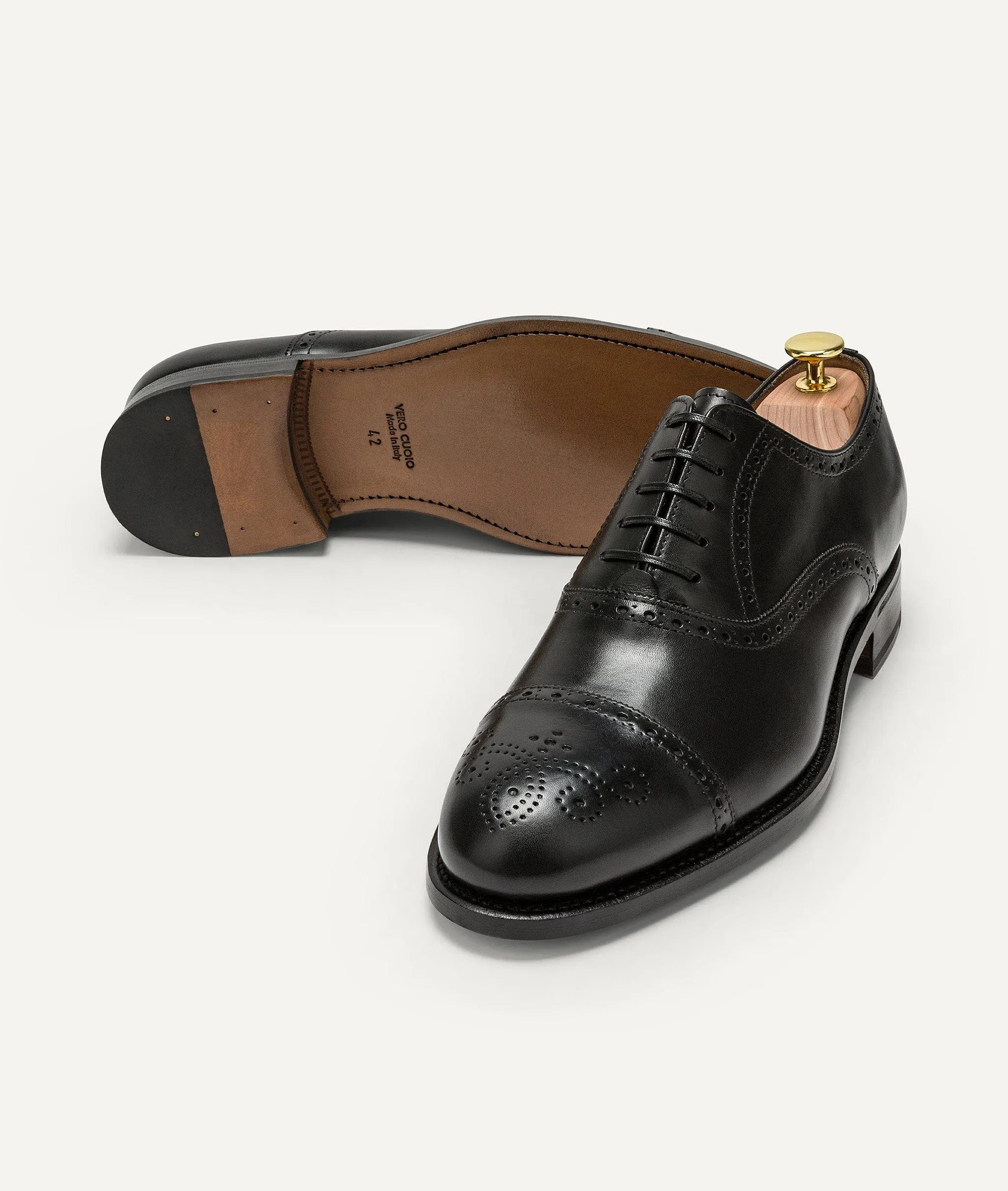Oxford Half Brogue in Calf Leather