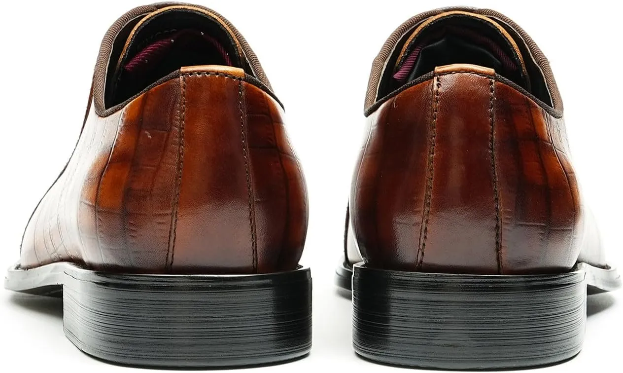 Oxfords Shoes for Men Formal Dress Derby Genunie Leather Plain Toe Brogues Modern Suit Shoes Men's Fashion Lightweight Prom Wedding Tuxedo Business Causal Comfortable Shoes