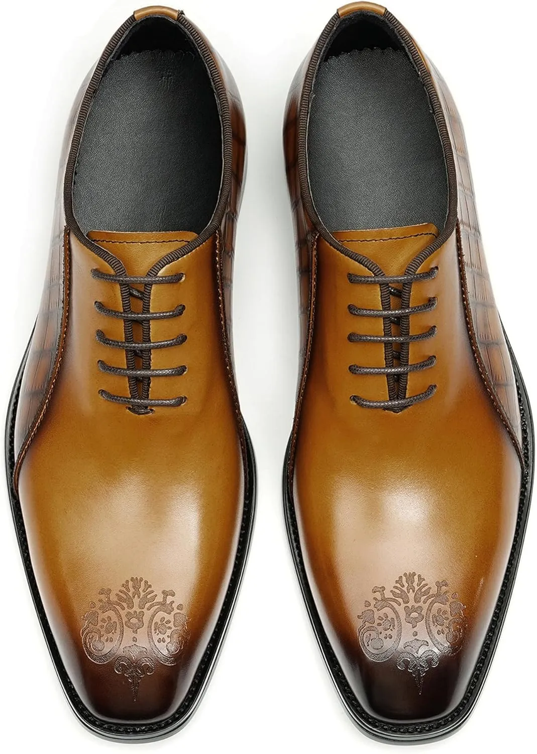 Oxfords Shoes for Men Formal Dress Derby Genunie Leather Plain Toe Brogues Modern Suit Shoes Men's Fashion Lightweight Prom Wedding Tuxedo Business Causal Comfortable Shoes