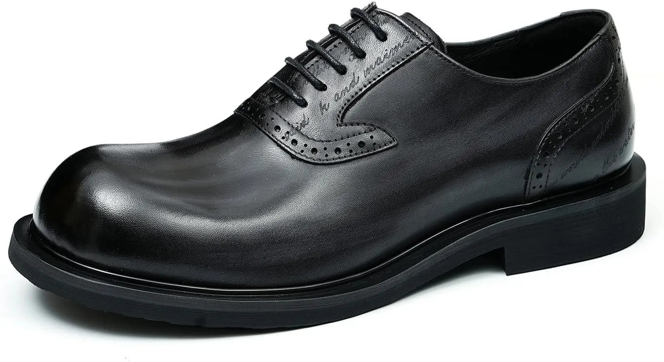 Oxfords Shoes for Men Formal Dress Derby Genunie Leather Square Toe Brogues Modern Suit Shoes Men's Fashion Lightweight Prom Wedding Tuxedo Business Causal Comfortable Shoes