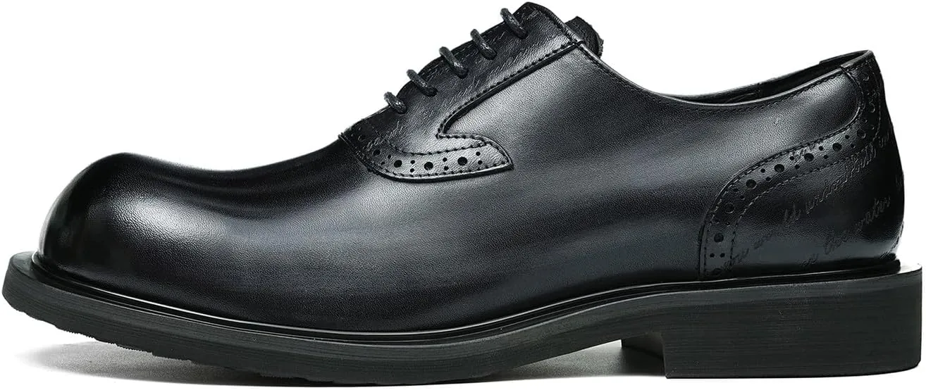 Oxfords Shoes for Men Formal Dress Derby Genunie Leather Square Toe Brogues Modern Suit Shoes Men's Fashion Lightweight Prom Wedding Tuxedo Business Causal Comfortable Shoes