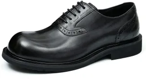 Oxfords Shoes for Men Formal Dress Derby Genunie Leather Square Toe Brogues Modern Suit Shoes Men's Fashion Lightweight Prom Wedding Tuxedo Business Causal Comfortable Shoes
