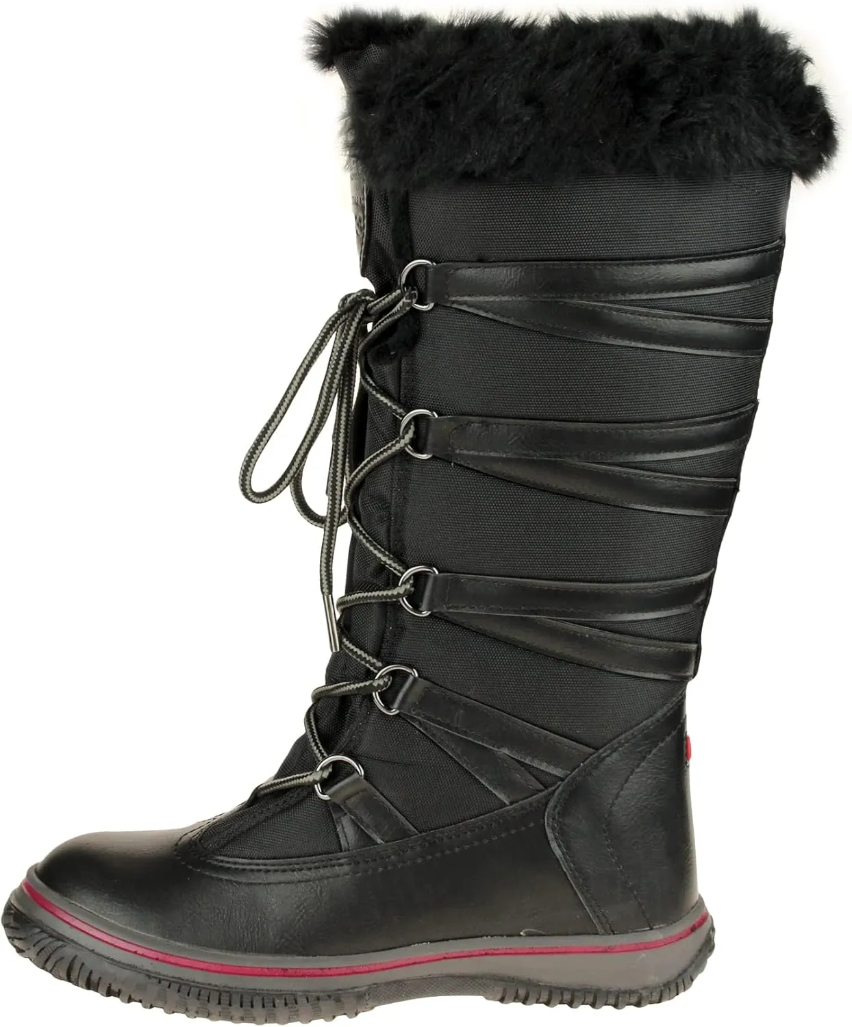 PAJAR Women's Grip Star Tall Winter Waterproof Insulated Snow Boot With Side Zipper and Laces