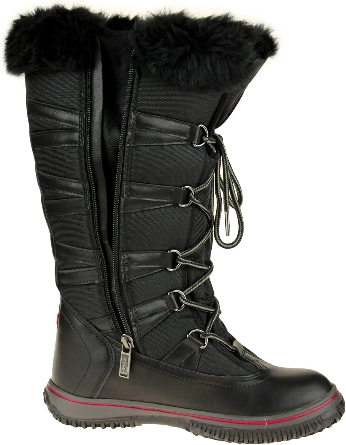 PAJAR Women's Grip Star Tall Winter Waterproof Insulated Snow Boot With Side Zipper and Laces