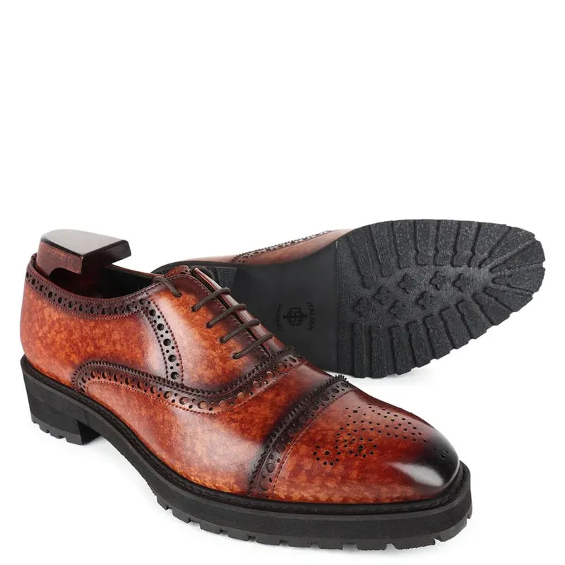 Patina Captoe Leather Formal Oxford Shoes