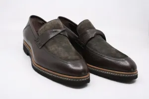 Pelle Line Exclusive 1365 Suede and leather loafer- Brown