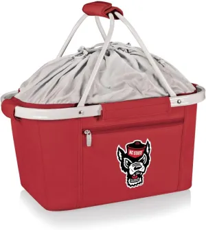 PICNIC TIME NCAA NC State Wolfpack Metro Shopping Basket - Insulated Picnic Basket - Collapsible Market Basket - Utility Tote Cooler Bag