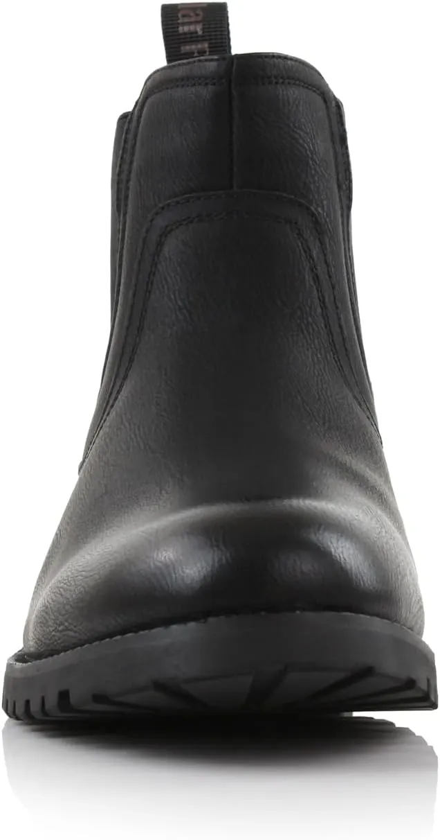 Polar Fox Mens Casual Engineer Zipper and Buckle Motorcycle Boots