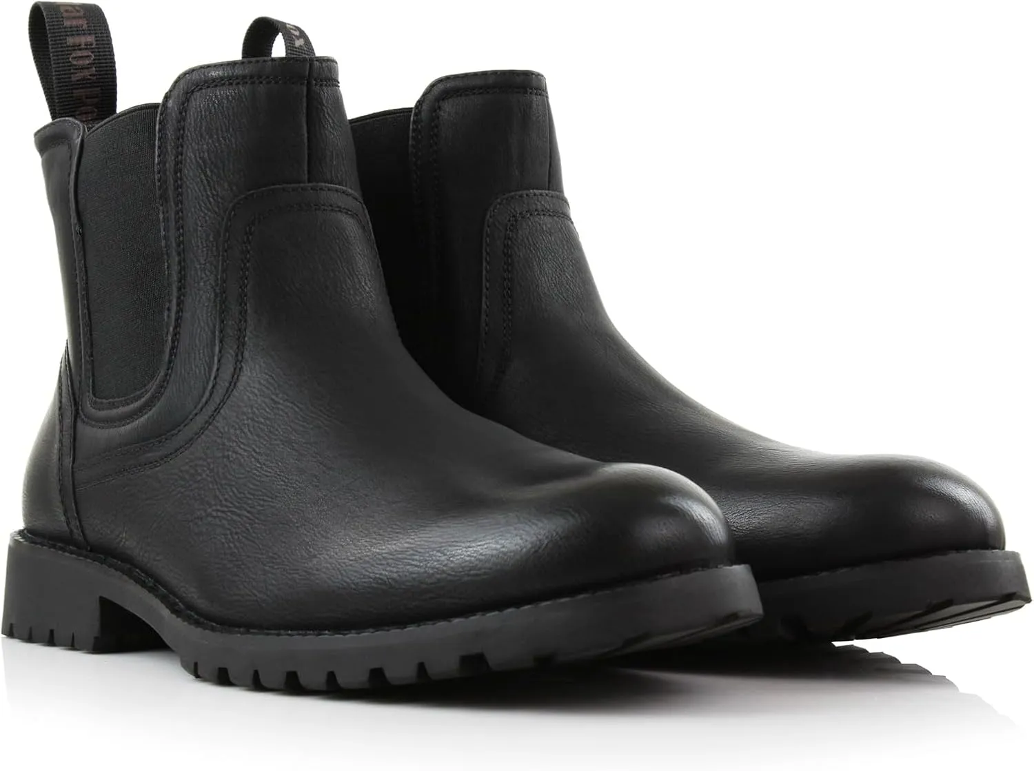 Polar Fox Mens Casual Engineer Zipper and Buckle Motorcycle Boots