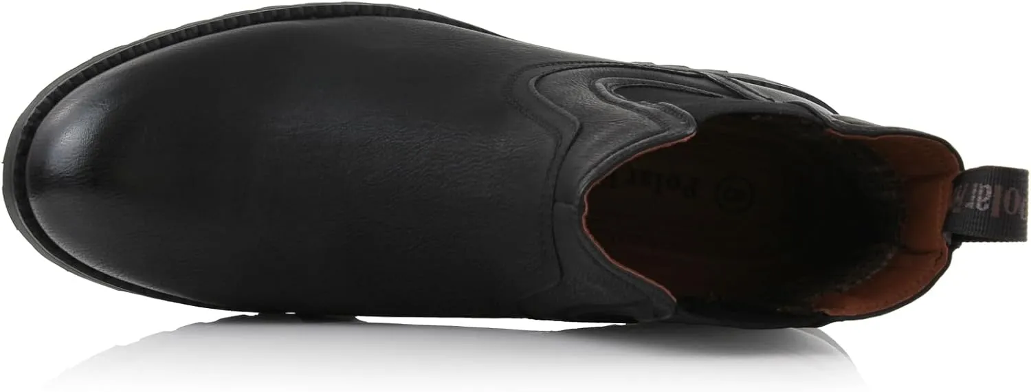 Polar Fox Mens Casual Engineer Zipper and Buckle Motorcycle Boots