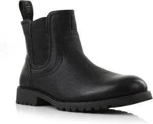 Polar Fox Mens Casual Engineer Zipper and Buckle Motorcycle Boots