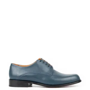 Polished Plain Italian Leather Derby Shoes