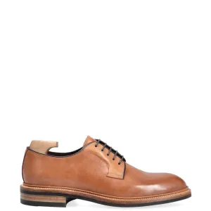 Polished Shiny Leather Plain Toe Derby Shoes