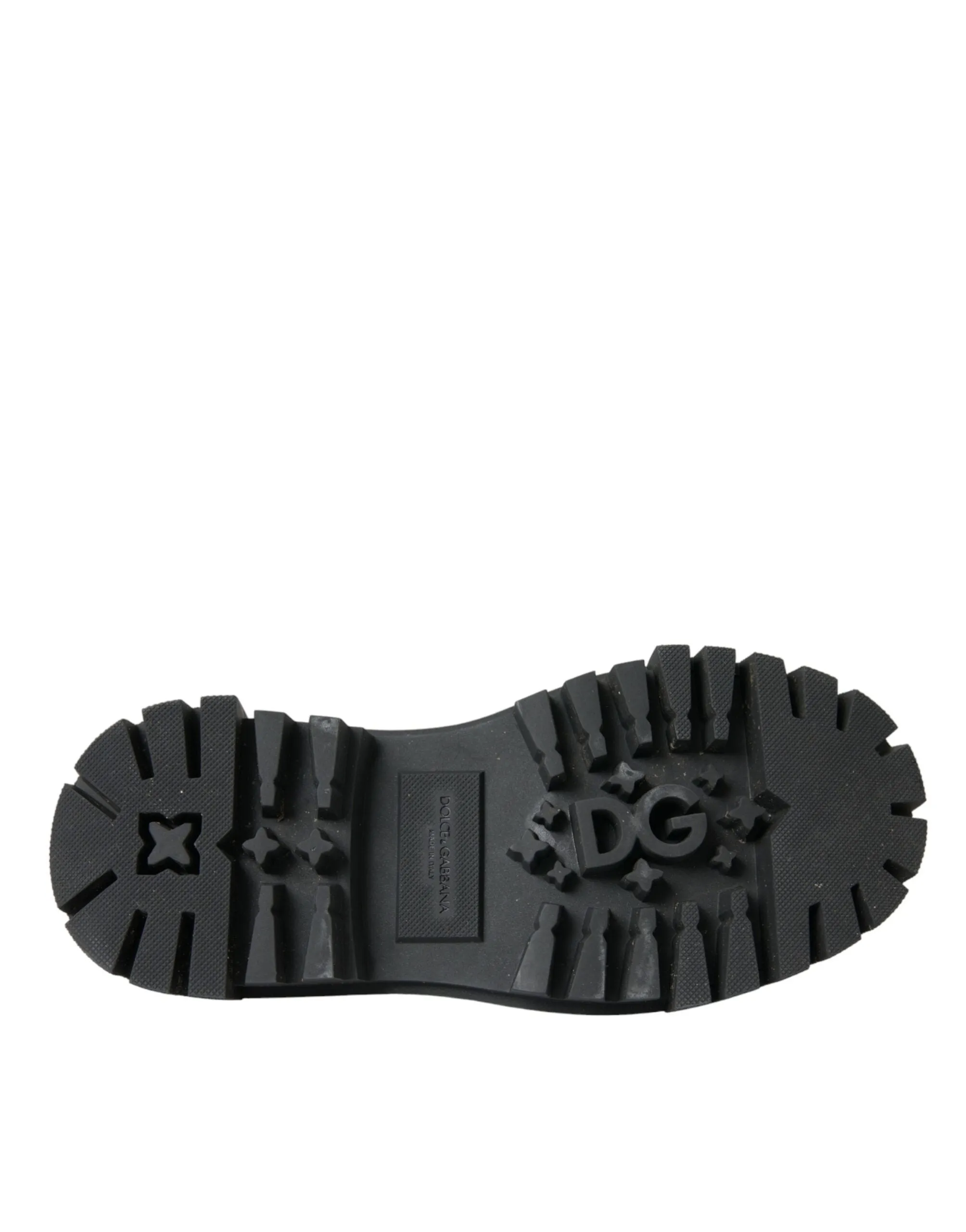 Professional service Embellished Derby Black Shoes Leather Digital Dolce Gabbana Trekking &