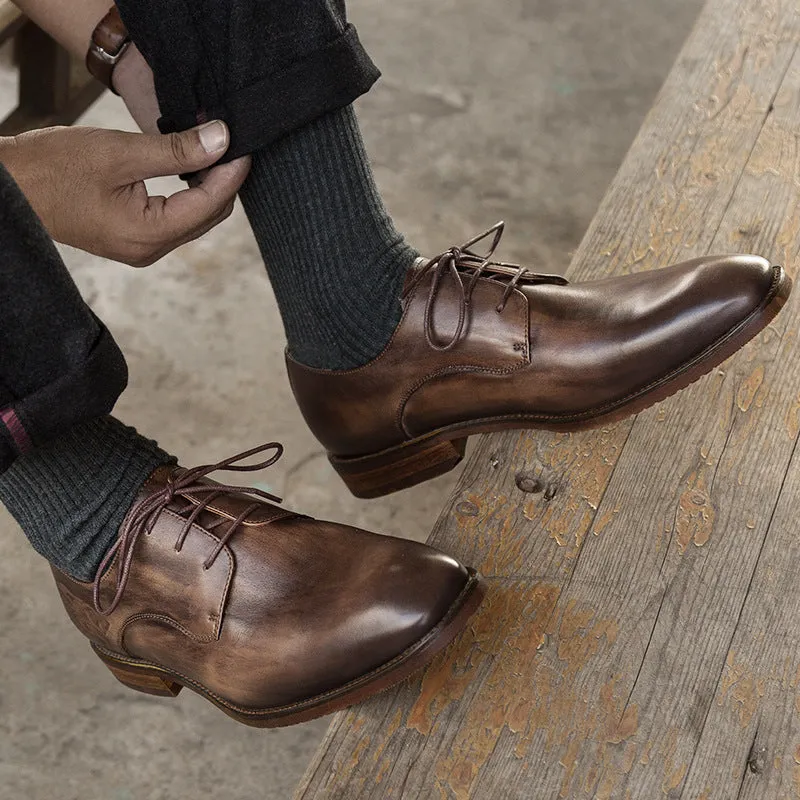Retro Derby Shoes Suit Business