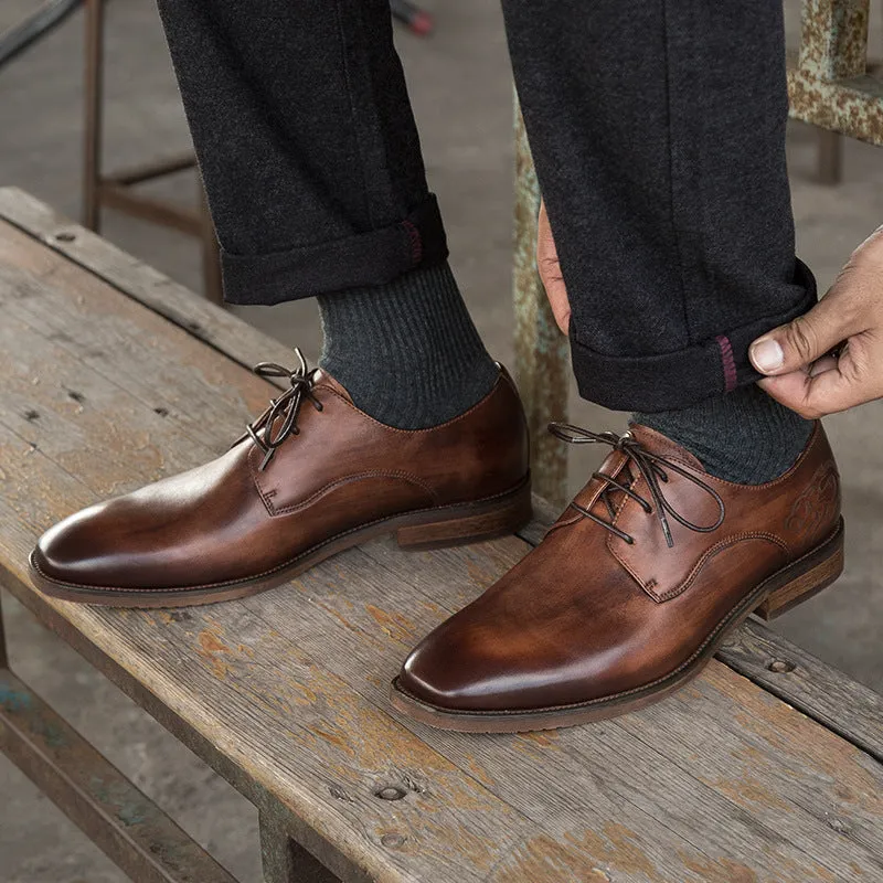 Retro Derby Shoes Suit Business