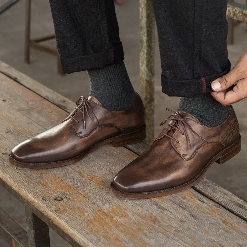 Retro Derby Shoes Suit Business
