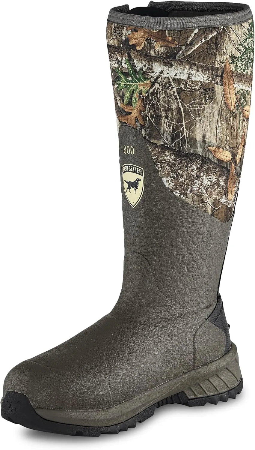 rish Setter, MudTrek, Unisex, 17", Waterproof, Insulated 800g, Adjustable Full Fit, Hunting Boot, Realtree Edge