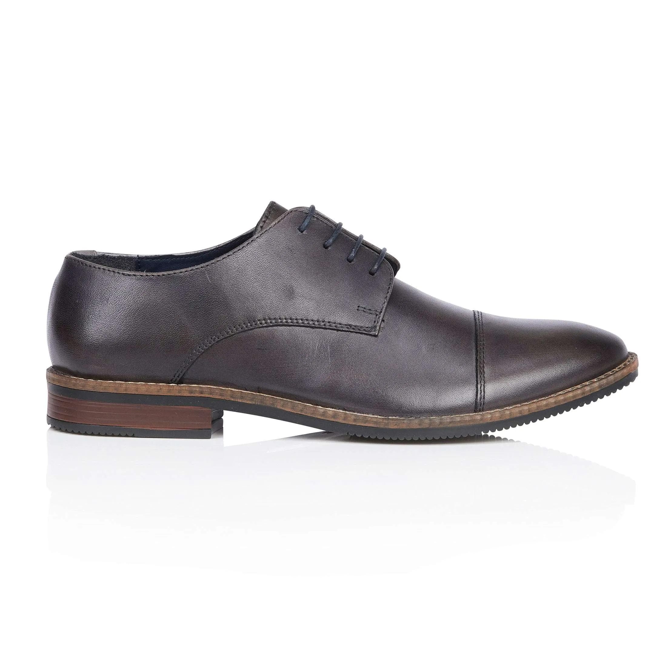 Rufus Leather Toe Cap Derby Shoes - Grey