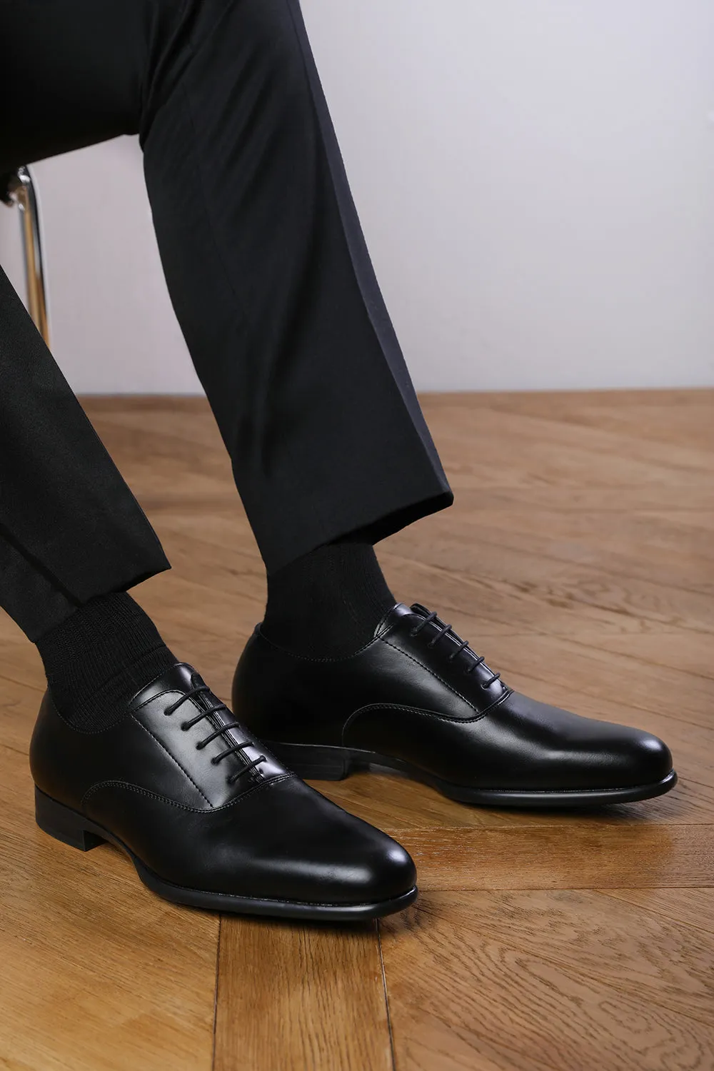 RYAN OXFORD LACE UP WORK DRESS SHOES IN BLACK